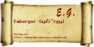 Emberger Györgyi névjegykártya